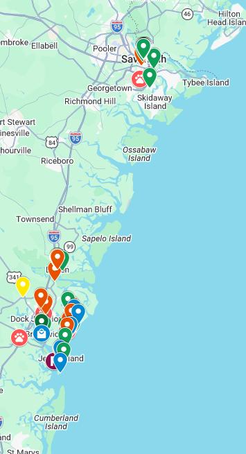 The Interactive Georgia Coast Luxury Pet Travel Map